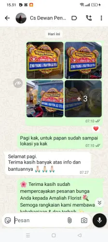 Testimonial Papan Bunga Pernikahan bojongloa